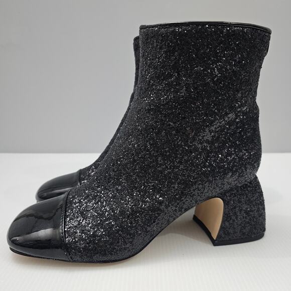 Circus By Sam Edelman Osten Ankle Bootie Black Glitter Faux Leather Size 7 - Picture 1 of 14